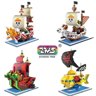 🚢วันพีซ เลโก้ ตัวต่อนาโนเรือลูฟี่ครบเช็ต เลโก้วันพีช เรือลูฟี่ one piece thousand sunny ครบ4แบบ แบบอย่าง ตุ๊กตาวันพีซ