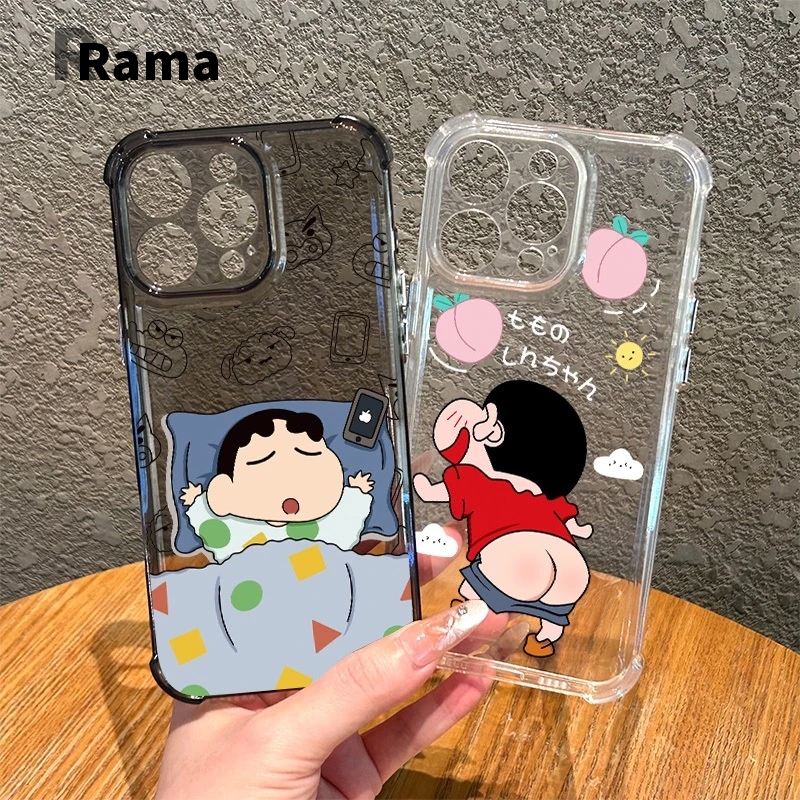 🔥CASE🔥 นิ่มกันกระแทกเคสโทรศัพท์ สำหรับรุ่น เคสสำหรับ 13/12/14 Plus Pro Max 8/7 Plus X/XR 11 12proพีชและเครยอนชินจัง