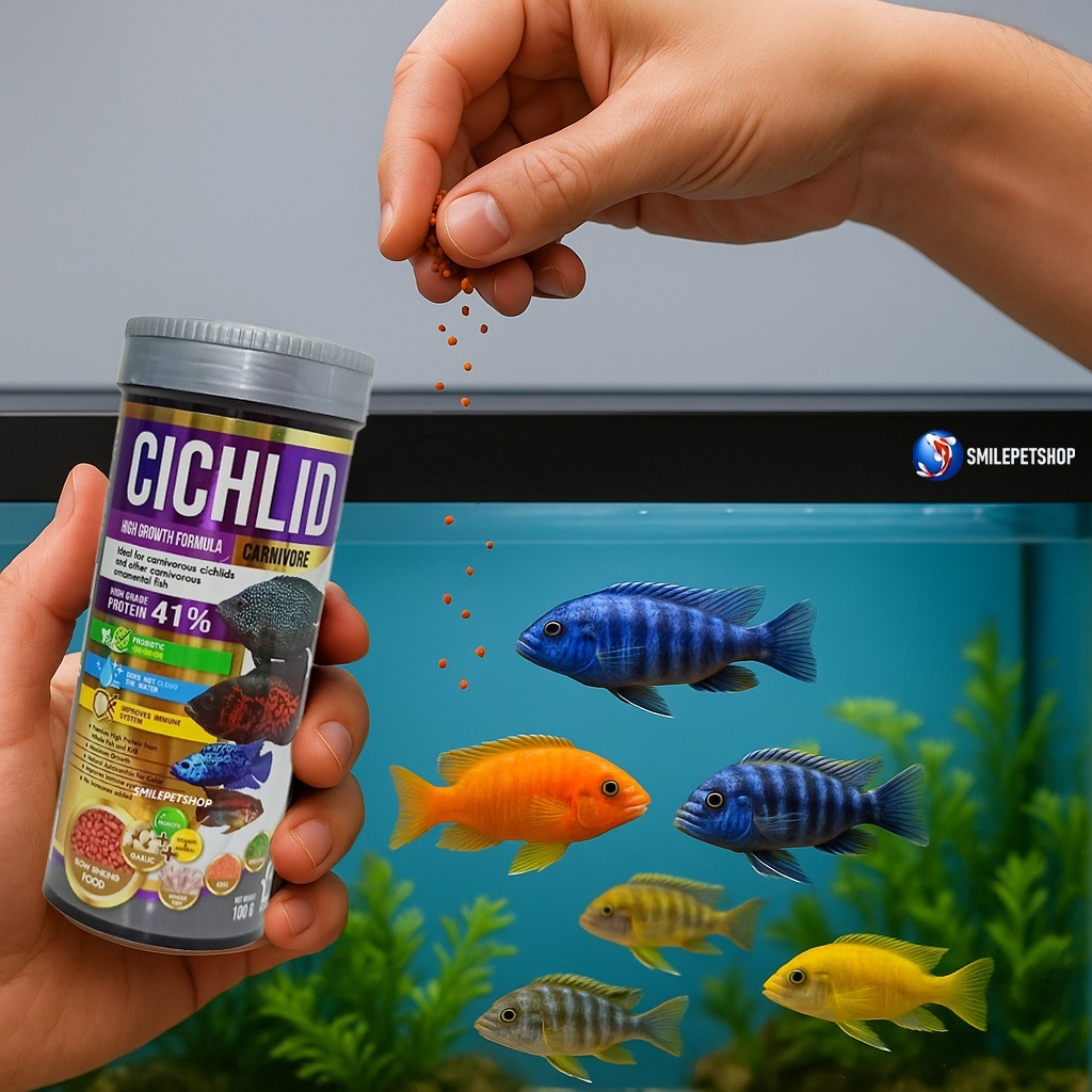 BOOST CICHLID 80-100g.(อาหารปลาหมอสี สูตรเร่งสี เร่งโต รูปที่ 7