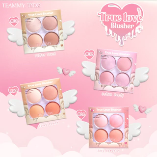 Teammy True Love Blusher [TB102] บลัชออน 4 ช่อง เนื้อสัมผัสนุ่ม เกลี่ยง่าย ติดทนนาน สีสวยเหมาะกับการแต่งหน้าหลายโทน