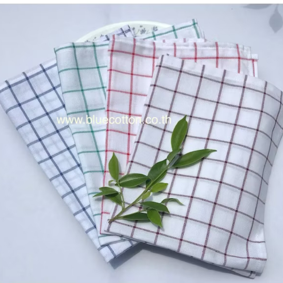 ผ้าเช็ดแก้ว เช็ดจาน ผ้าเช็ดโต๊ะ เช็ดครัว ผ้าอเนกประสงค์ มี 2 ขนาด (ราคา/ผืน)