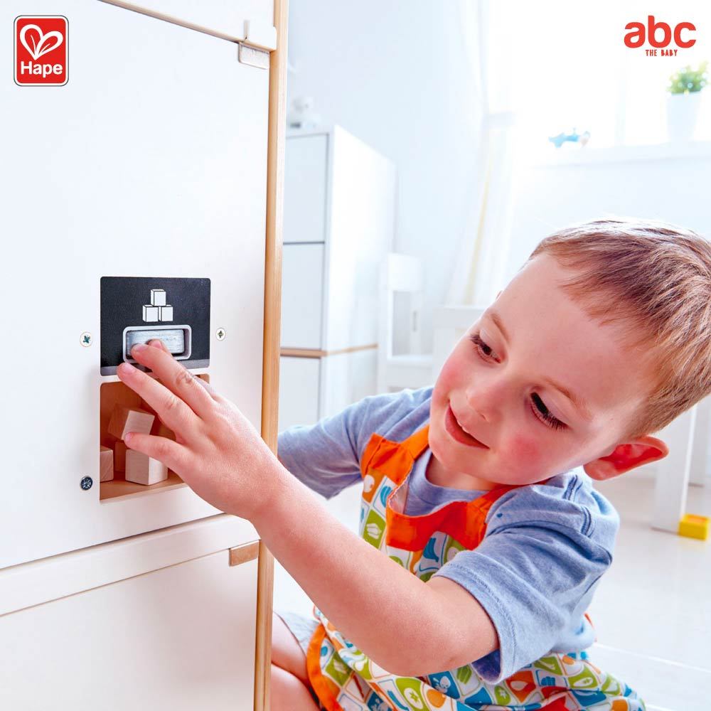 Hape لعبة خشبية ثلاجة أطفال White Fridge-Freezer لتنمية المهارات للأطفال من 3 سنوات فما فوق صورة 2
