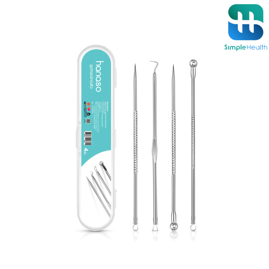 simple health ที่กดสิว 4ชิ้น 7ชิ้น ชุดกดสิว พร้อมกล่อง สแตนเลสอย่างดี ไม่ขึ้นสนิม Acne tool