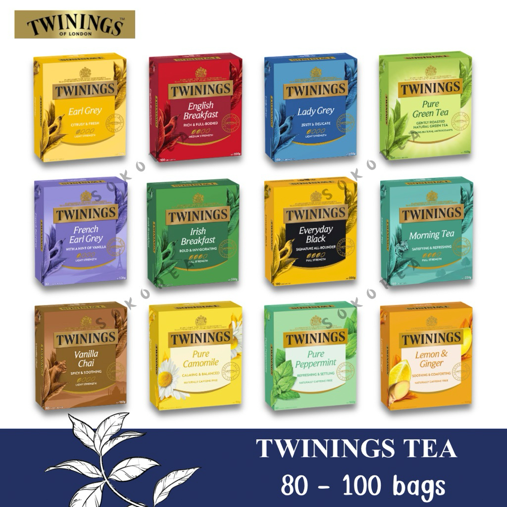 TWININGS TEA 🌱 Exp. 2027-2028 🏴󠁧󠁢󠁥󠁮󠁧󠁿 ทไวนิงส์ ชาอังกฤษแท้ 80-100 bags ✈️ นำเข้าจากต่างประเทศ