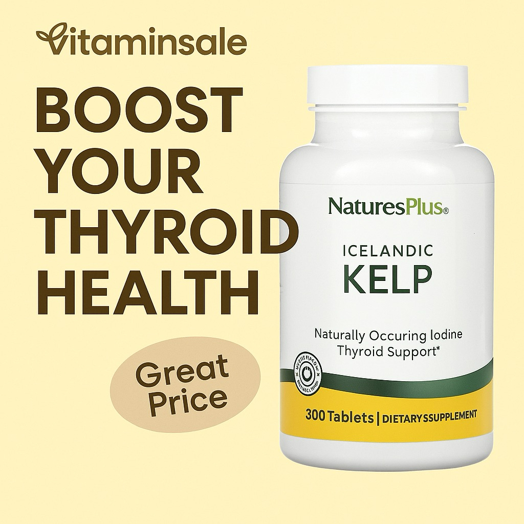 Nature's Plus Icelandic Kelp 300 เม็ด สาหร่ายเคลป์จากไอซ์แลนด์ แหล่งไอโอดีนธรรมชาติ