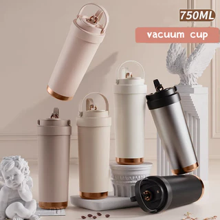 【Onda】ใหญ่ความจุ แก้วน้ำเซรามิก ขนาด 750ml สำหรับเครื่องดื่มร้อน-เย็น ฝา 3in1 พร้อมหลอดแก้ว แก้วเยติ