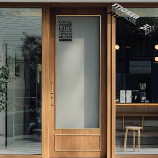 สติ๊กเกอร์ กาแฟ / Coffee / Cafe (PVC ไดคัทตกแต่งกระจก ผนัง ประตู)