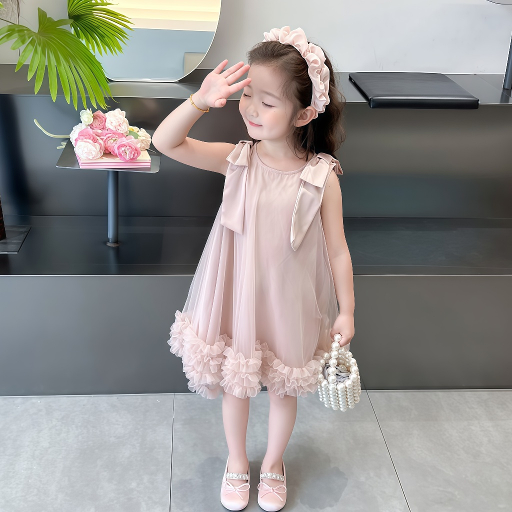 1-9 ปี ชุดแฟชั่นฤดูร้อน สำหรับเด็ก เดรสเด็กเกาหลี แขนกุด ชุดเจ้าหญิงเด็กผู้หญิง - รูปที่ 5