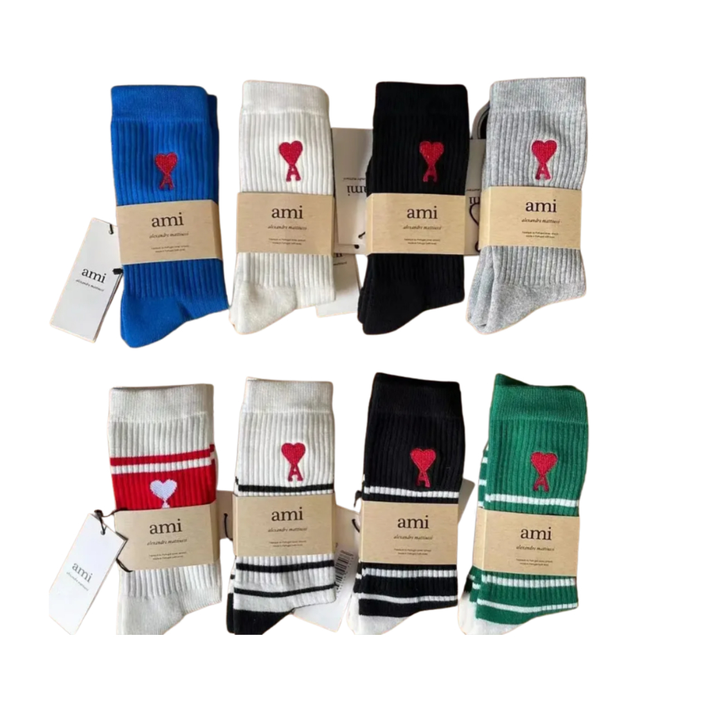 ถุงเท้า Ami ข้อยาวเนื้อผ้านุ่ม สำหรับใส่เที่ยวได้ทั้งผู้ชายและผู้หญิง รุ่นใหม่ล่าสุด 2025 พร้อมส่งในไทย