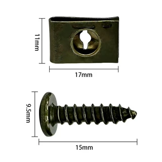 50/100ชิ้น คลิปสกรูโลหะ รูปตัว U ป้องกันสนิม สกรูโลหะรูปรถจักรยานยนต์ Motorcycle Fasteners and Clips