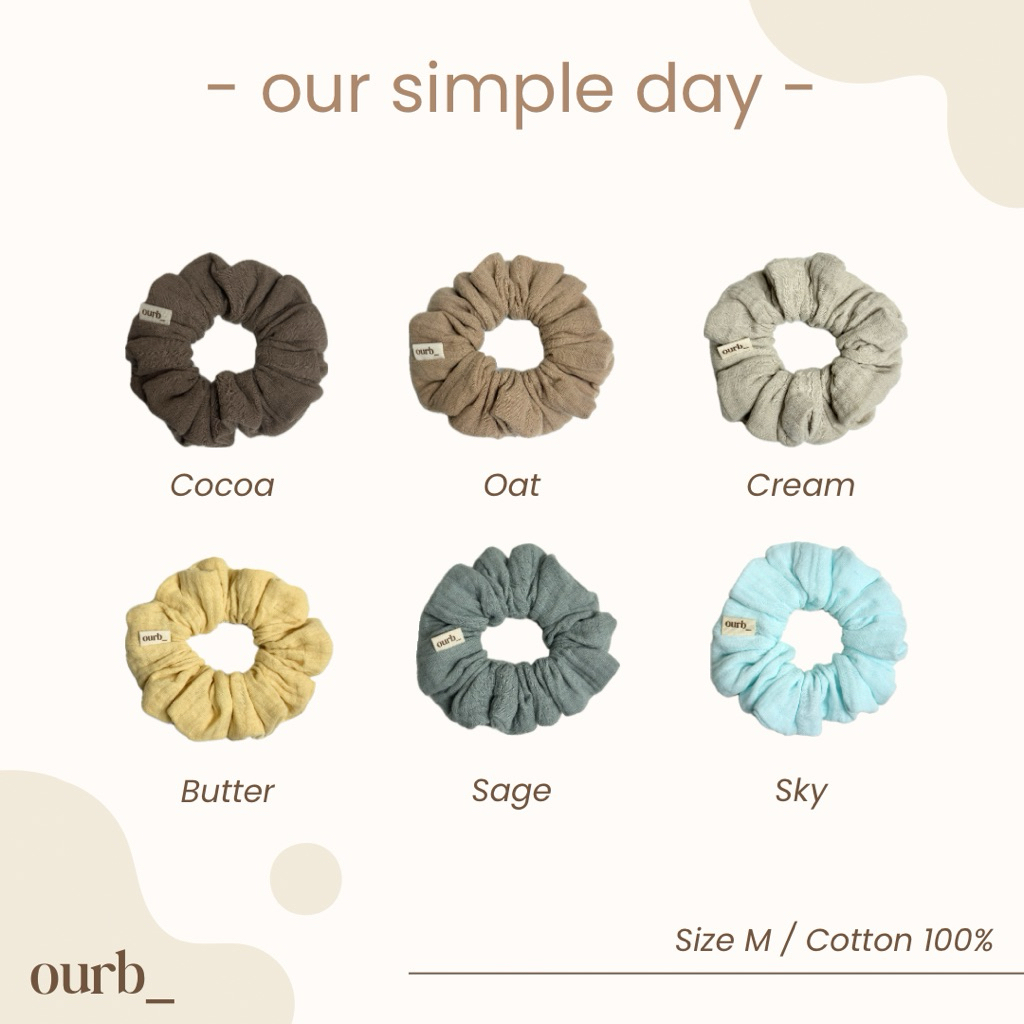 ยางรัดผม Scrunchies_our simple day~ size m☁️