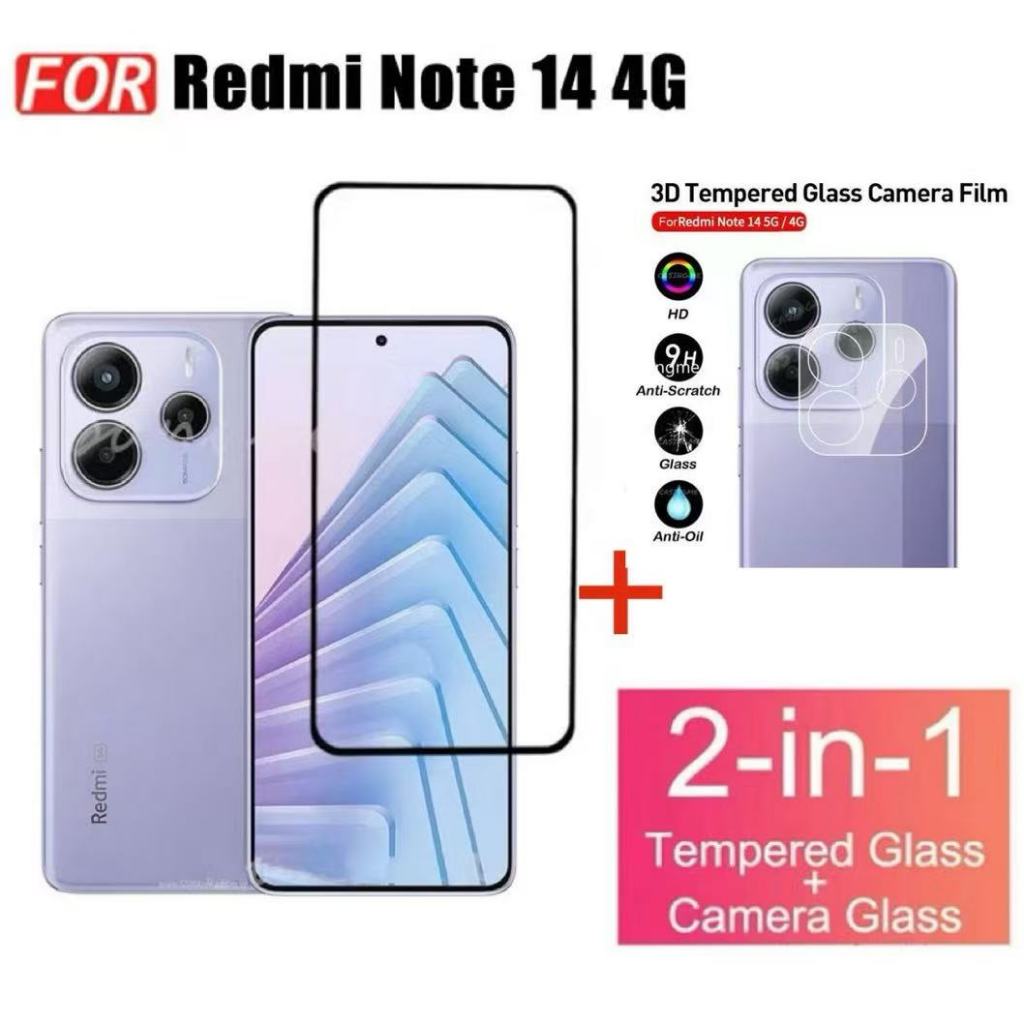 ฟิล์มกระจก เต็มจอ สำหรับ Xiaomi Redmi Note14 4G / ฟิล์มกระจก ใส Redmi Note14 5G