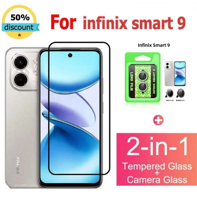 ฟิล์มกระจก เต็มจอ สำหรับ iNfinix Smart9 / Hot50i 🔥🔥 ฟิล์มกระจก Infinix แบบเต็มจอ