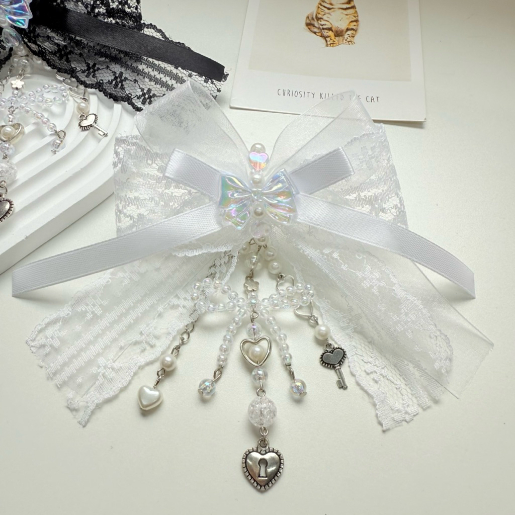 ที่รัดเข็มขัดนักเรียน สายรัดเข็มขัด ตัวตกเเต่งเข็มขัด ลูกไม้ลายโบว์ - รูปที่ 2