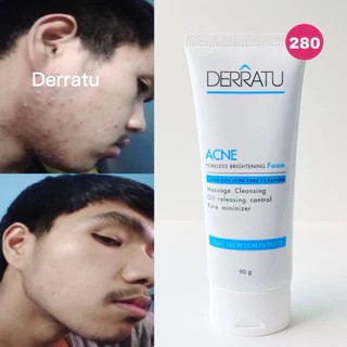 โฟมล้างหน้า 90g DERRATU ลดสิว ผดผื่น สิวยีสต์ สิวอุดตัน สิวอักเสบ สิวแพ้แมส ช่วยหน้านุ่มหลังล้าง