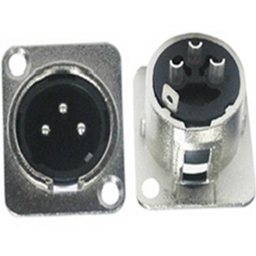 NPE ปลั๊ก XLR ตัวผู้ 3P ติดแท่นสีเงิน E047-A Pack (YXD023)
