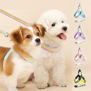 เสื้อรัดอกหมา สุนัข แมว Dog Harness เชือกจูงสุนัข สายรัดหน้าอก รูปตัวYแบบสะท้อนแสง สายจูงสัตว์เลี้ยง