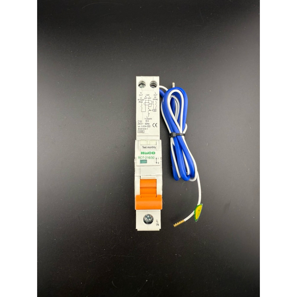 Haco เบรกเกอร์กันไฟฟ้ารั่ว RCBO RO7-216/30 ,16A