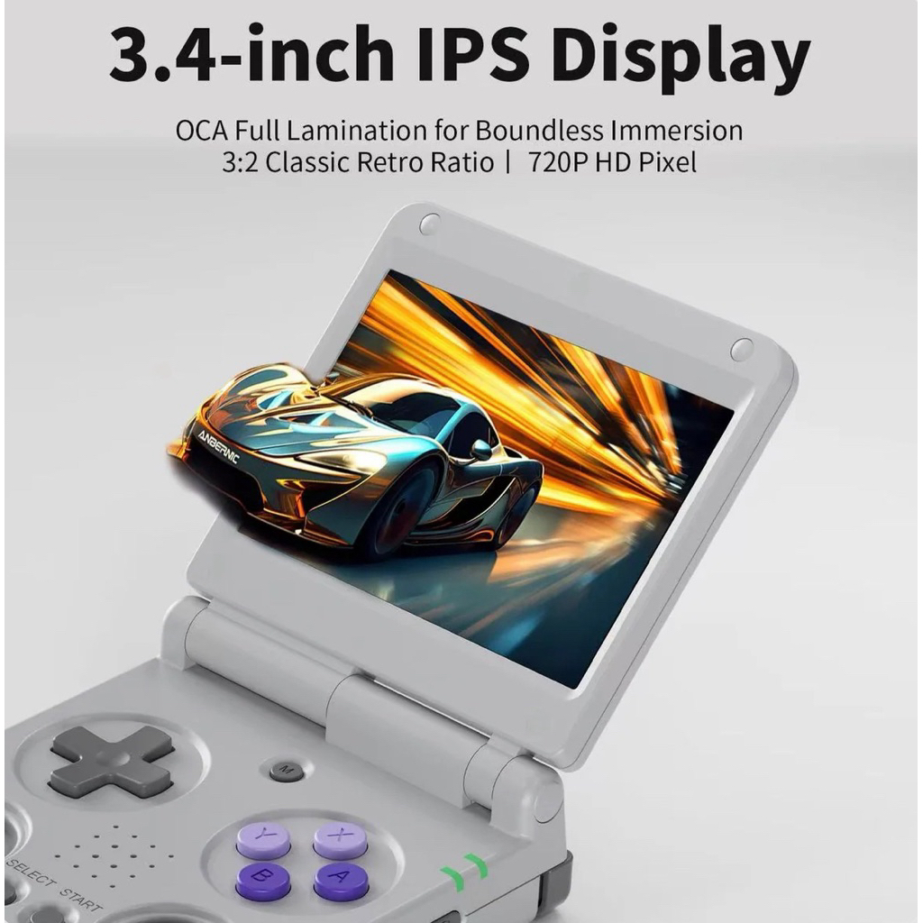 [พร้อมส่ง] Anbernic 34XXSP เครื่องเกมพกพาฝาพับ หน้าจอ 3.4 นิ้ว พร้อมจอยสติ๊ก