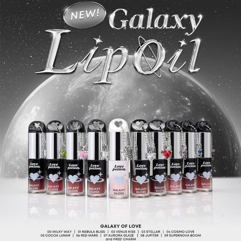 LOVE POTION Galaxy Lip Oil 3g. ลิปออยล์ตัวใหม่ล่าสุด! พิกเม้นต์แน่น สีชัด