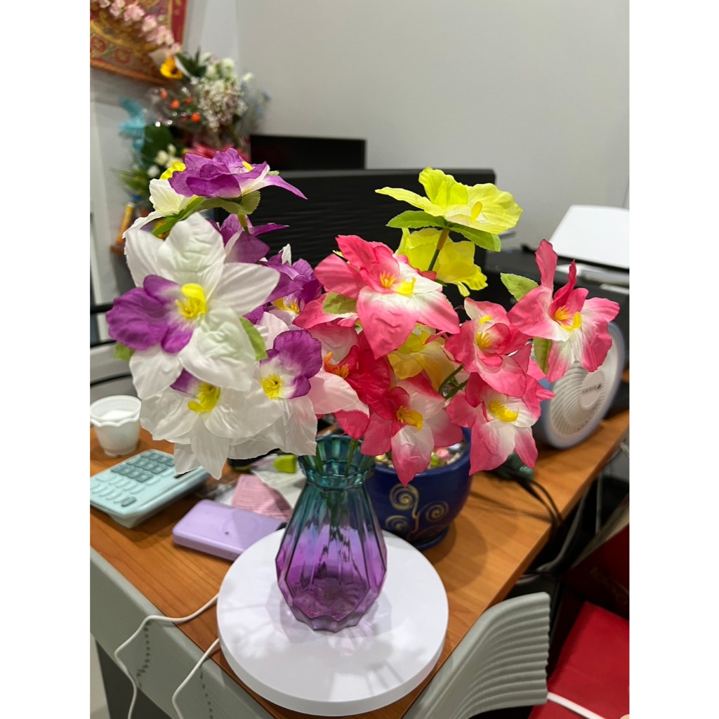 ดอกกล้วยไม้ ( ช่อดอกกล้วยไม้ 1ช่อ 5ดอก ) ดอกกล้วยไม้ผ้าอย่างดี ดอกกล้วยไม้ตกแต่ง ช่อดอกไม้ประดิษฐ์ ไหว้ ประดับบ้าน - รูปที่ 5