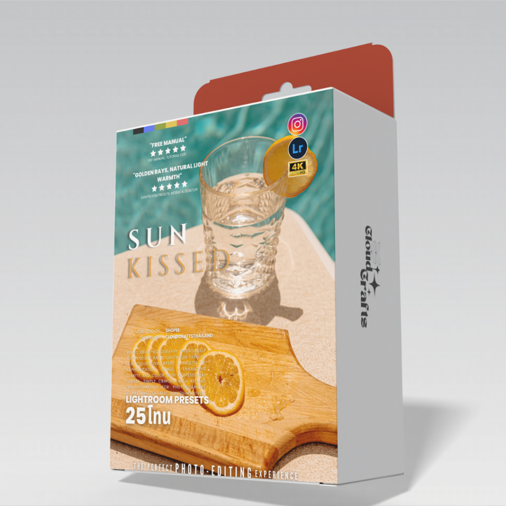 Sunkissed | 25โทน | ฟิลเตอร์แต่งภาพพรีเมี่ยม | Lightroom | Pro-Grade Edits | Crafted By CloudCrafts 
