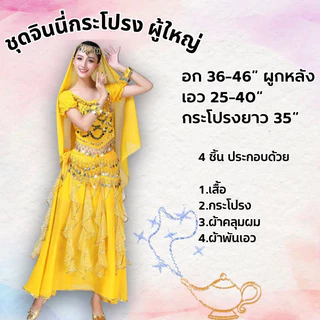 พร้อมส่ง ชุดจินนี่กระโปรงสำหรับผู้ใหญ่ ชุดเต้นระบำหน้าท้อง ชุดจินนี่ครบเซ็ตแบบกระโปรง