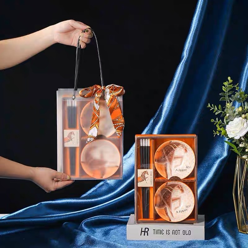 kaidee_shop888 ชุดถ้วยตะเกียบ พร้อมถุงหูหิ้ว ของขวัญ ของฝากให้ผู้ใหญ่