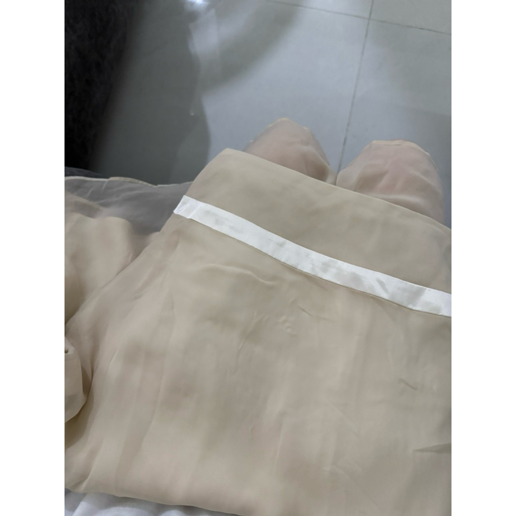 รหัสY05 กระโปรงชีฟอง มีซับใน ซิปข้าง