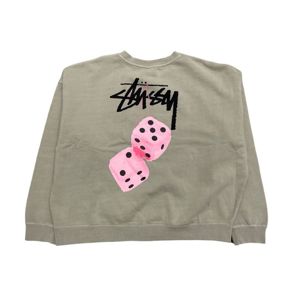 Stussy Fuzzy Dice Fleech Crewneck Pigment Olive