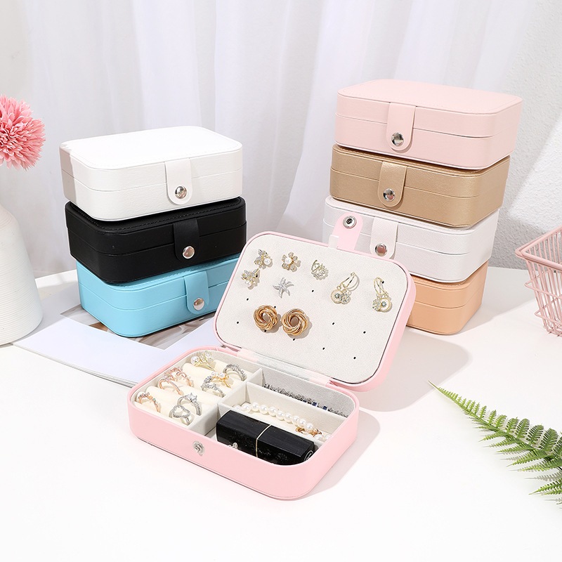 กล่องเก็บเครื่องประดับ 3 ชั้น สําหรับใส่เครื่องประดับ ต่างหู แหวน สร้อยคอ เหมาะกับการเดินทาง G3334
