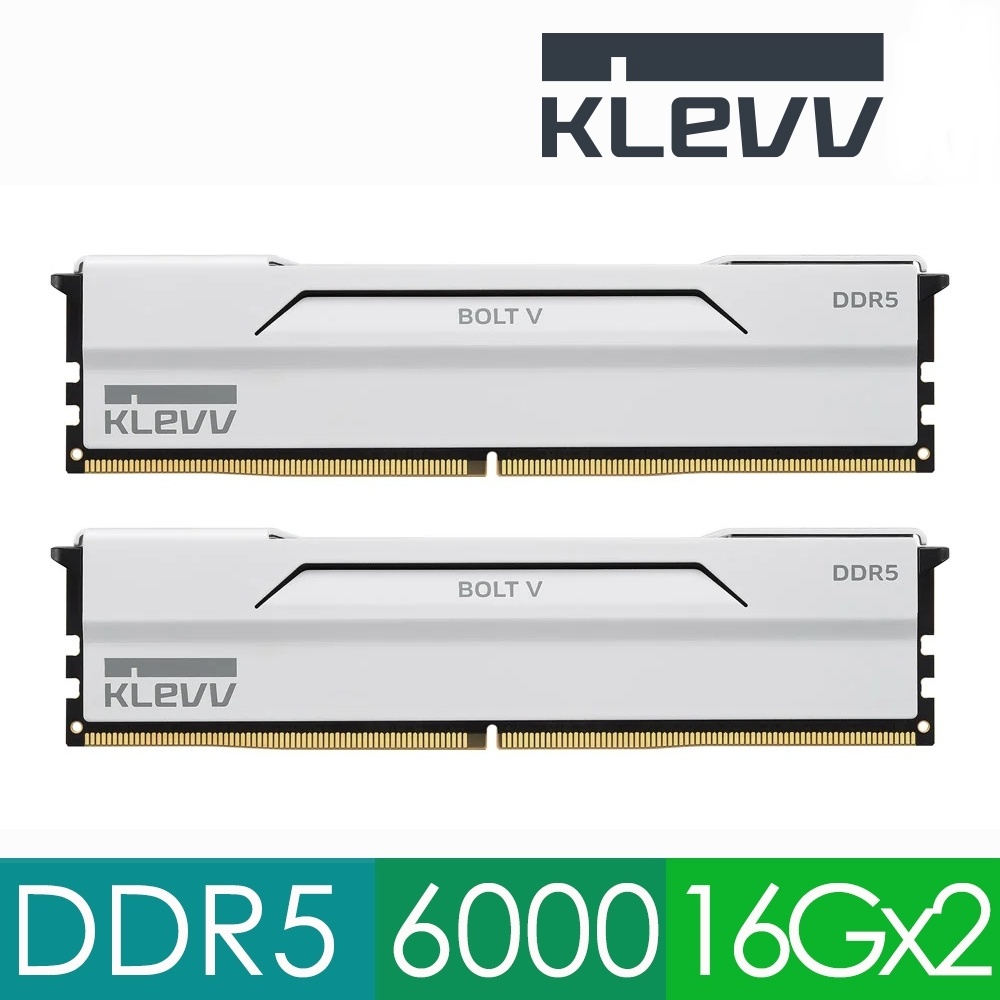 32GB (16GBx2) DDR5 6000MHz RAM (แรมพีซี) KLEVV BOLT V GAMING OC MEMORY (KD5AGUA80-60B280I)