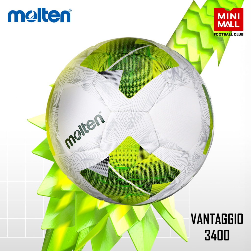 ลูกฟุตบอล Molten รุ่น Vantaggio 3400 รหัส F5N-3400G ลูกบอลเมาเท่น หนังพียู เบอร์ 5 ยางในสังเคราะห์เก