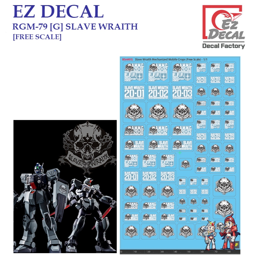 [EZ DECAL] B07  RGM-79 [G] SLAVE WRAITH GUNDAM  [FREE SCALE] 1/100 1/144  PRE-CUT WATER SLIDE DECAL