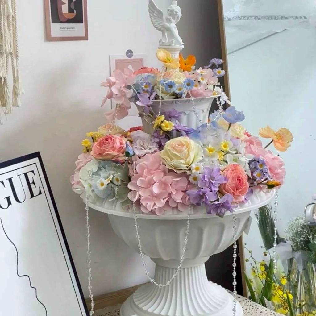 กระถางสไตล์โรมัน เรียบหรู กระถางพลาสติก กระถางต้นไม้แต่งบ้าน(พร้อมส่ง)MX - รูปที่ 4