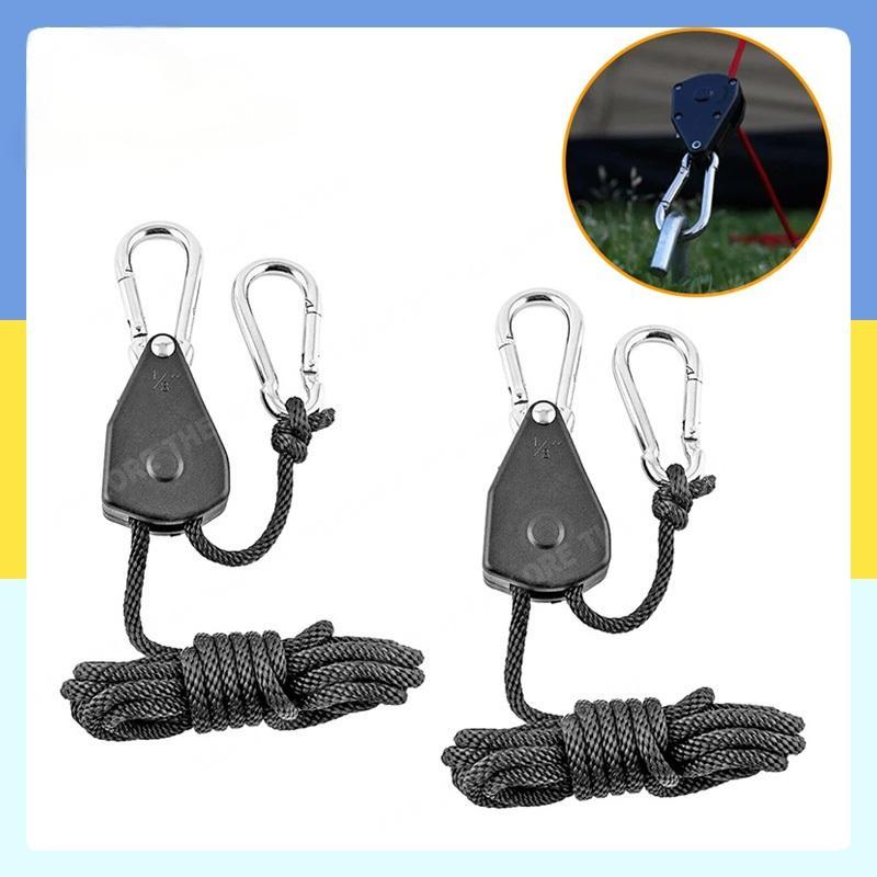เชือกรอกปรับระดับได้ เชือกเต็นท์ เชือกรอกปรับระดับได้ 2m/4m/5m สําหรับตั้งแคมป์กลางแจ้ง รอกเชือก เชือกยก - รูปที่ 3