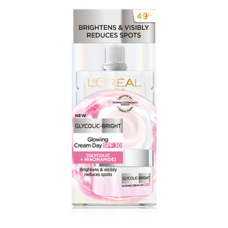 ( 6 ซอง) LOREAL ลอรีอัล ปารีส ไกลโคลิค-ไบรท์ โกลว์อิ้ง ครีม เดย์ SPF30 (กลางวัน)