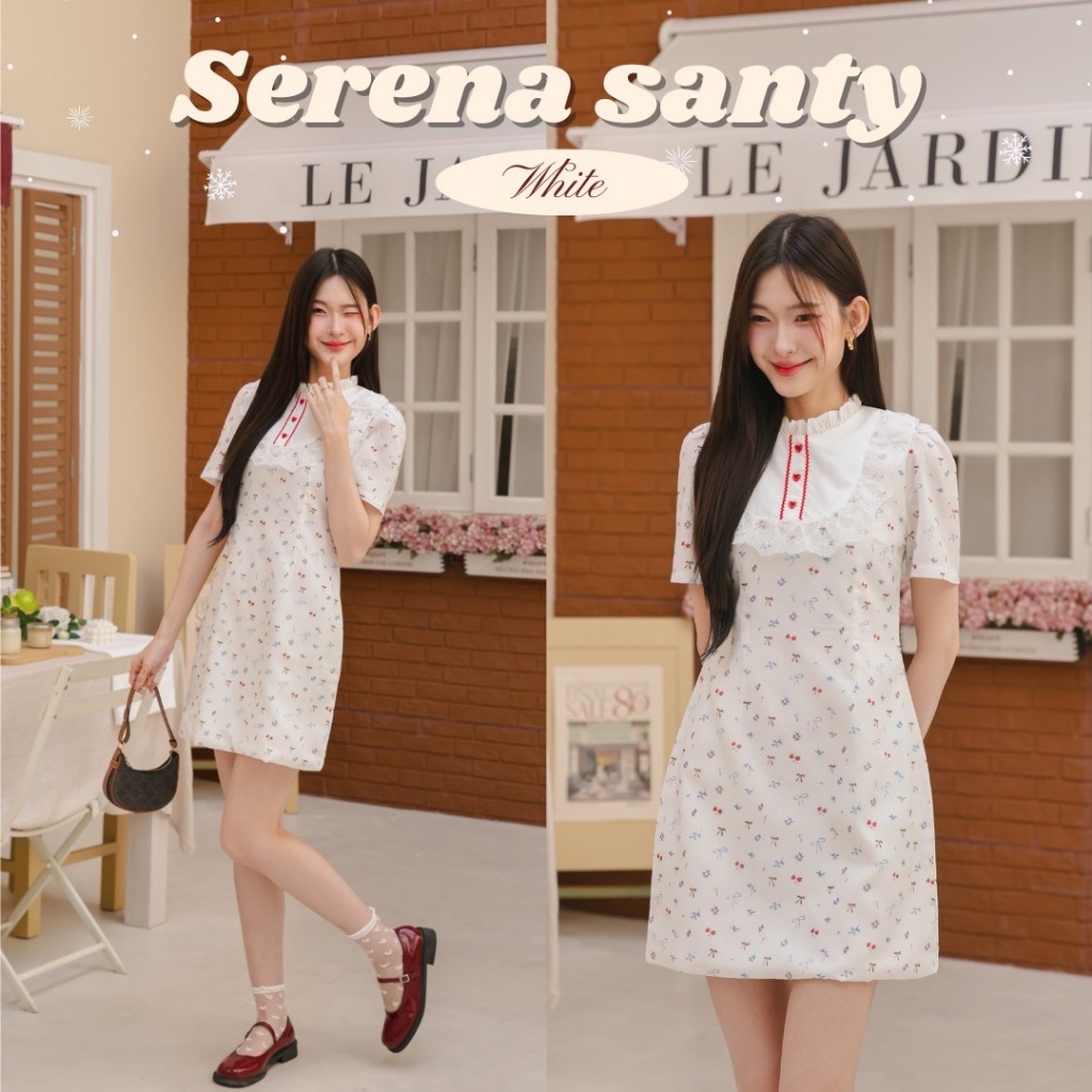 DR0468 LABELLE รุ่น Serena santy Dress เดรสลายสก็อตน่ารัก
