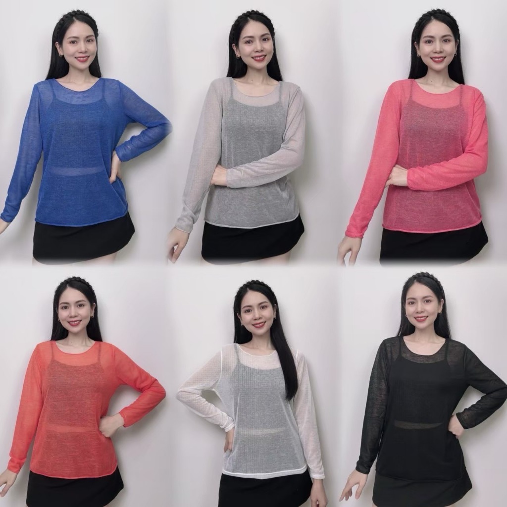 mayura_stores No.111B เสื้อสีพื้นผ้านิ่มแบบบาง ใส่สบาย เสื้อผ้าแฟชั่นNEW 🌟ส่งจากไทย🌟