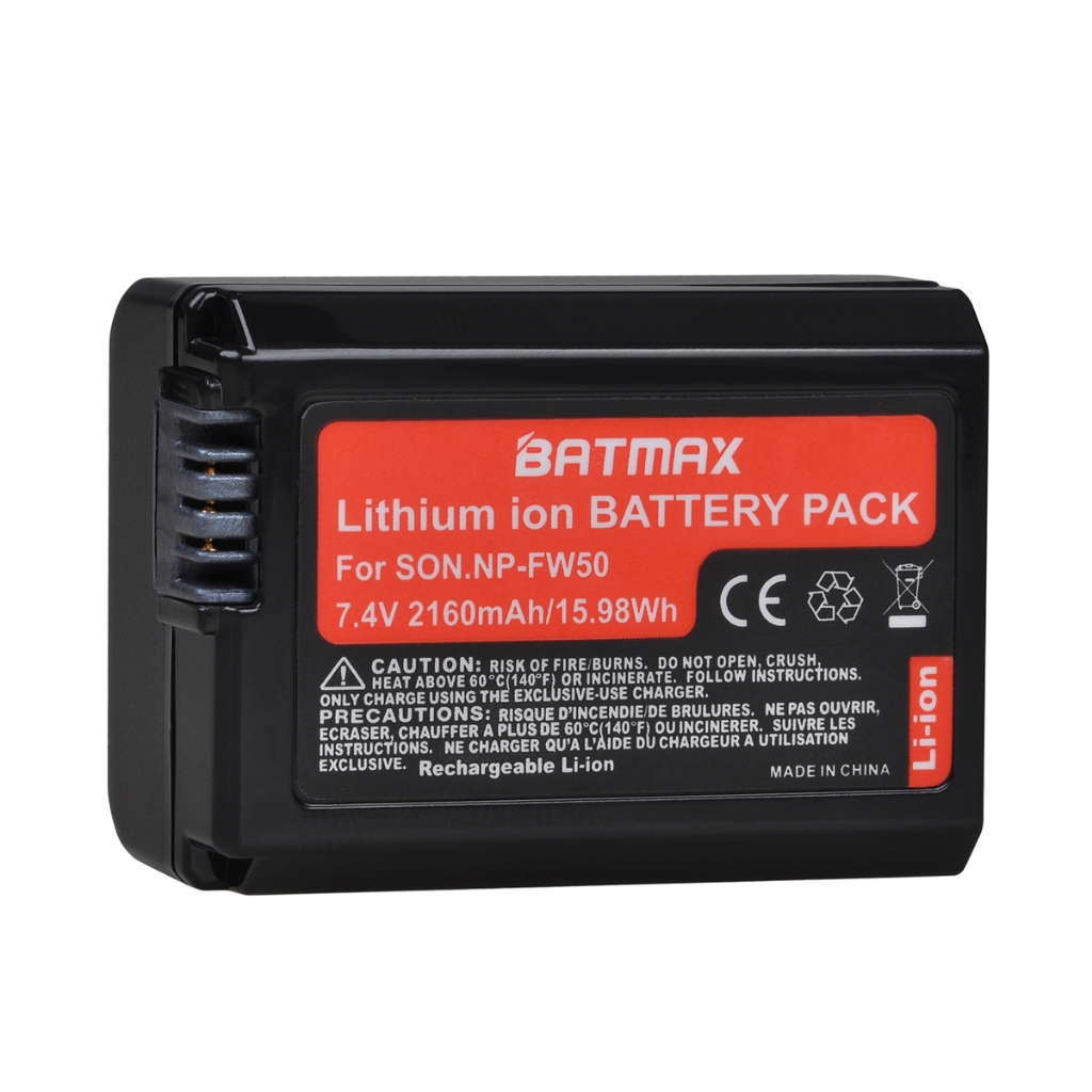 Batmax-Bateria para Sony Alpha, NP-FW50, FW50, NPFW50, A6500, A6400, A6000, A7, 7R, A7R, A7R, II, A7
