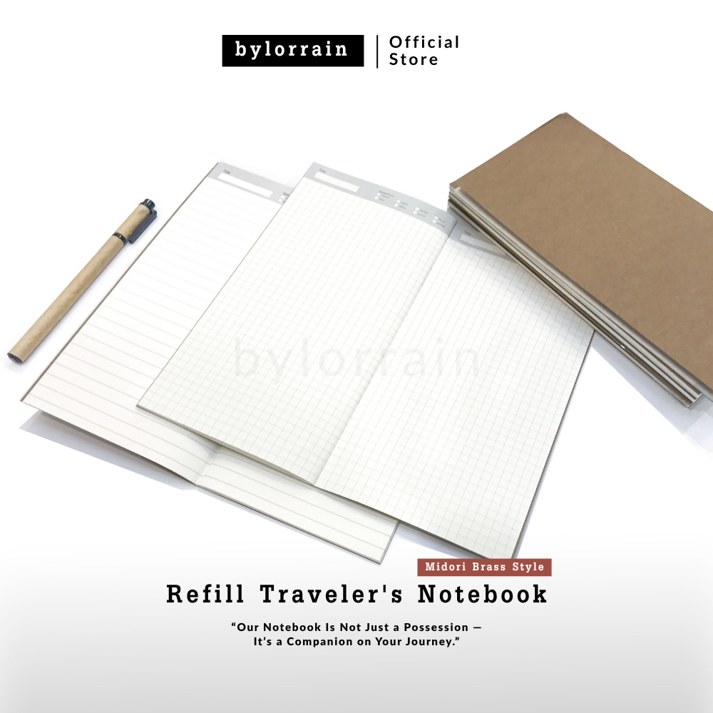 ไส้เติมสมุดโน้ตจดบันทึกการเดินทาง : Refill Traveler's Notebook Midori Brass Style
