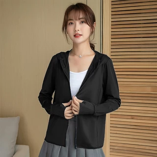 Uniqlo ชายกันแดด UPF50 + ป้องกันรังสียูวีระบายอากาศผิวคลุมด้วยผ้ากันฝนชายสบายน้ำแข็งระบายอากาศ