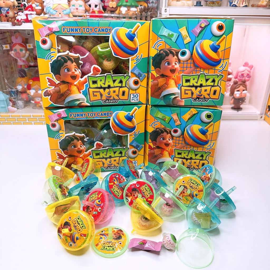 เยลลี่+ลูกข่าง+ลูกอม ขนมของเล่น 1 กล่อง 30 ชิ้น