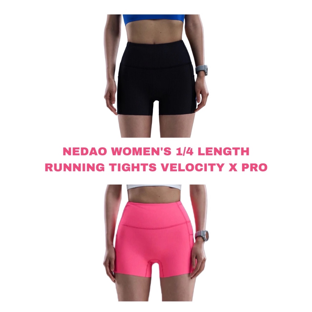 NEDAO WOMEN'S 1/4 LENGTH RUNNING TIGHTS VELOCITY X PRO - กางเกงวิ่งผู้หญิง