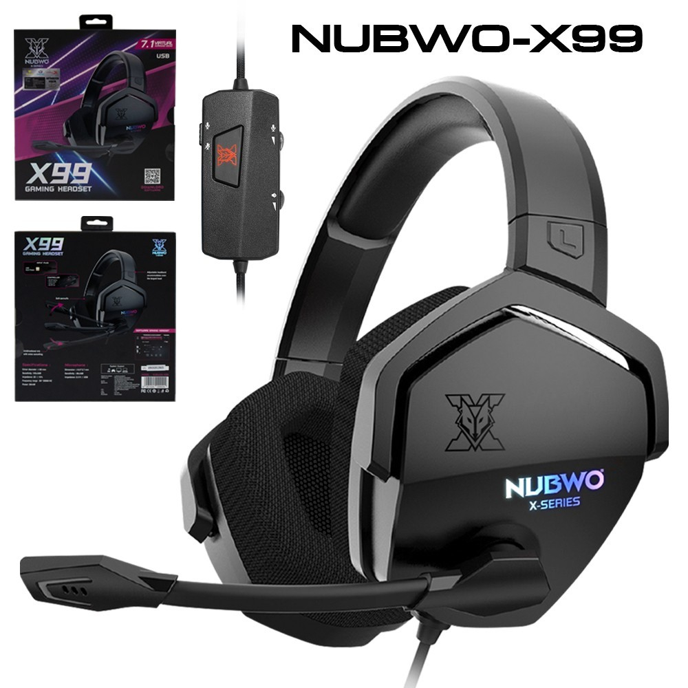 หูฟังเกมมิ่ง Nubwo Gaming Headset X99 DRACOS Black หูฟังสำหรับเล่นเกมส์ NUBWO X-Series GAMING HEADSE