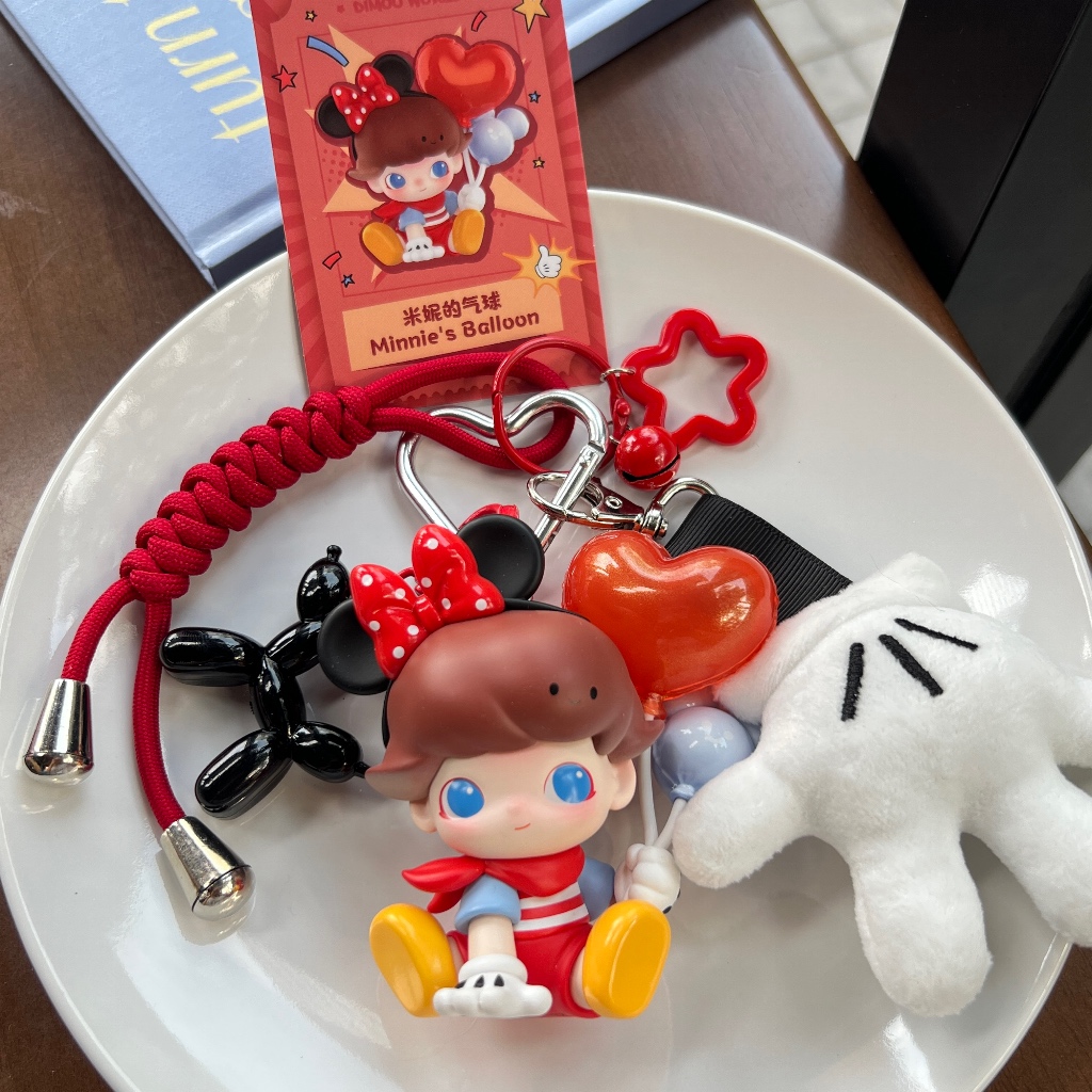 พวงกุญแจห้อยกระเป๋า งาน DIY POP MART DIMOOxDISNEY พวงกุญแจมินนี่ มิกกี้เมาส์ I pukpik.station