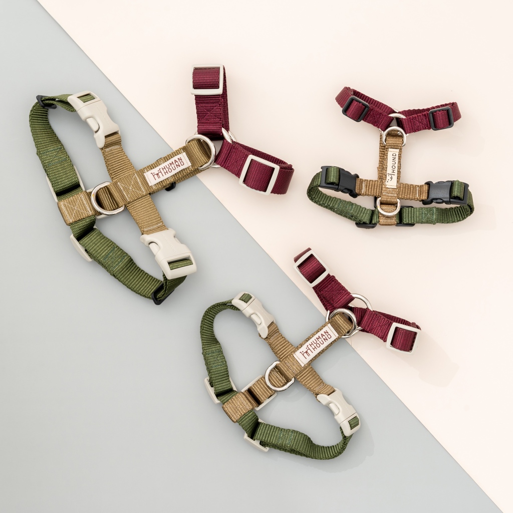 สายรัดอกสุนัข Human and Hound รุ่น h-harness ไซส์ XS-L :  สายรัดอกสุนัข สี Trail ทรง H-harness