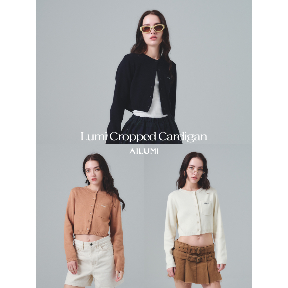 AILUMI - Lumi Cropped Cardigan เสื้อคาร์ดิแกนทรงครอป กระเป๋าอกซ้ายใส่ของได้จริง