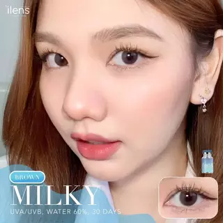 🔥คอนแทคเลนส์✨ขนาดมินิ✨Milky ( ilens )✨Brown/Gray