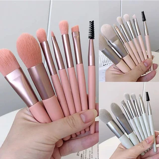 ชุดแปรงแต่งหน้ามืออาชีพ 8ชิ้น เครื่องสําอาง แป้ง อายแชโดว์ รองพื้น บลัชออน คอนซีลเลอร์ เสริมความงาม